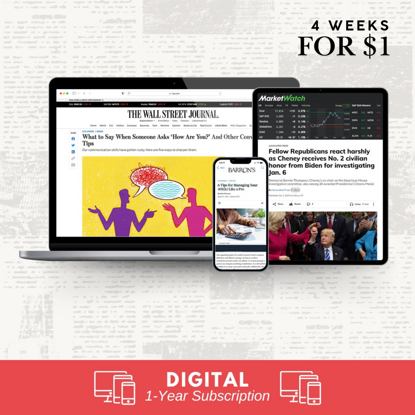 The Wall Street Journal Annual Digital Subscription - 4 Week Trial