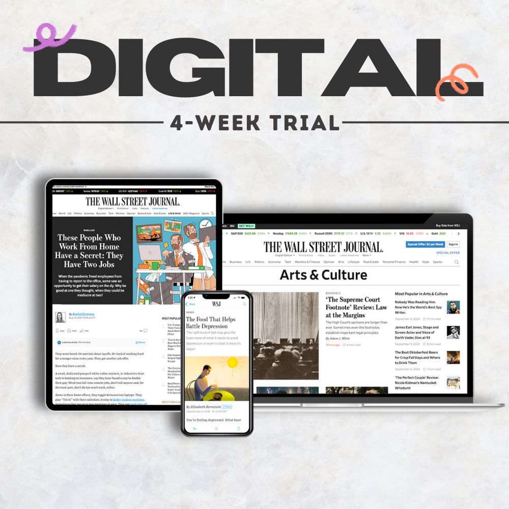 The Wall Street Journal Annual Digital Subscription - 4 Week Trial